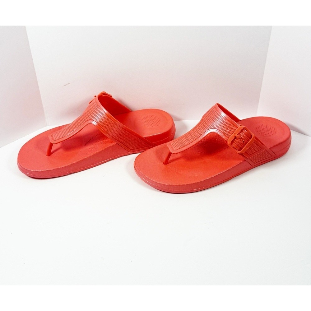 Fitflop Iqushion Buckle Thong Sandal Flip Flop Metallic Coral Beach Casual Sz 6 - Picture 4 of 12